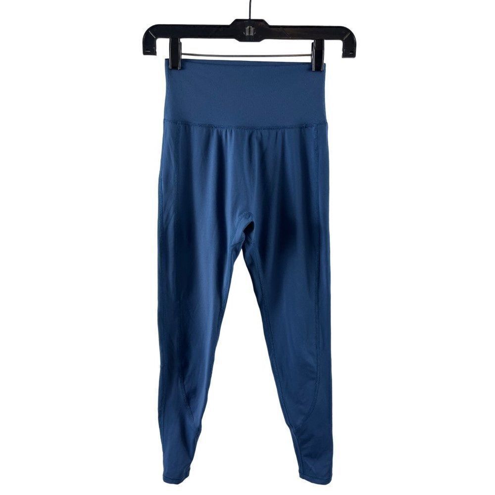 BuffBunny Collection High Waisted 7/8 Length Leggings Size Small Blue Athletic
